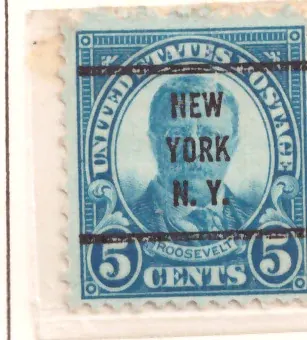 Theodore Roosevelt – Fourth Bureau definitive, precancel