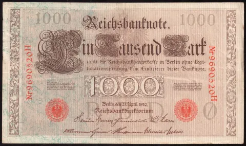 1000 Mark – Reichsbanknote, two green seals