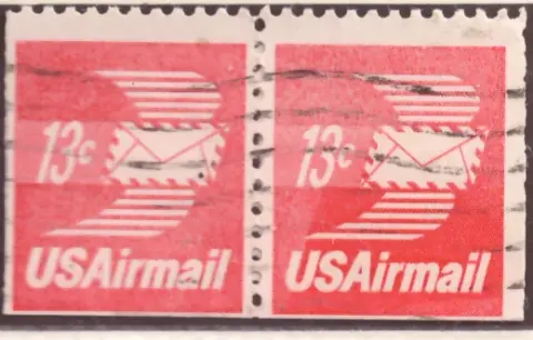 Winged Air Mail Envelope – coil pair