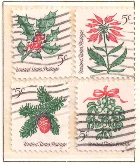 1964 Christmas botanicals – se-tenant block of four