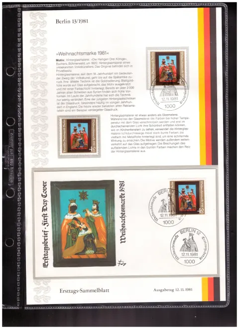 Ersttags-Sammelblatt 13/1981 – Christmas stamp 1981