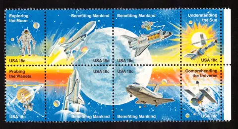 Space Achievement se-tenant block of eight