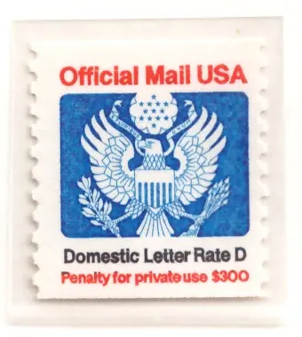 1985 Official Mail – Domestic Letter Rate D