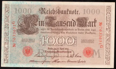 1000 Mark – Reichsbanknote, two green seals