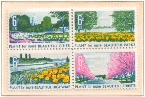 Beautification of America – se-tenant block of four