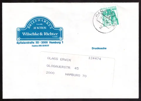 Wilschke & Richter printed matter with Burg Eltz stamp