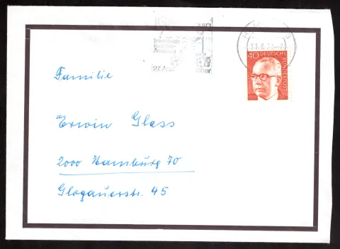 Mourning cover with Gustav Heinemann stamp