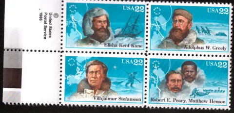 Polar Explorers – Se-tenant Block of 4 with Selvage