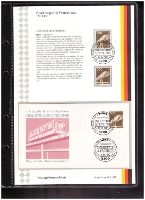 Ersttags-Sammelblatt 12c/1982 – Industry and technology
