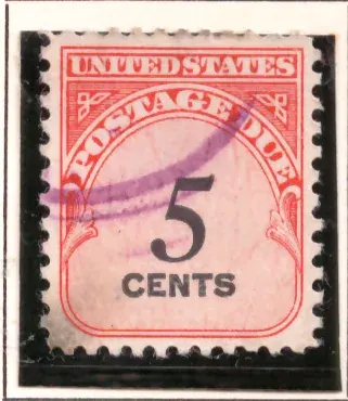 Postage Due – 5 cents numeral