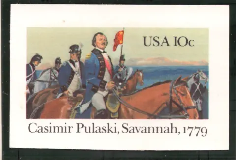 Casimir Pulaski, Savannah, 1779 – unused postal-card cut square