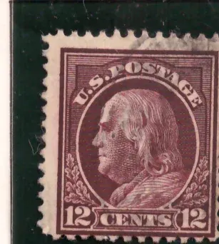 12 Cents – Benjamin Franklin, claret brown