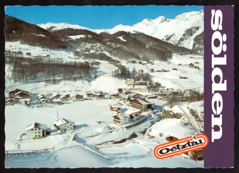Winter aerial view of Sölden, Tyrol