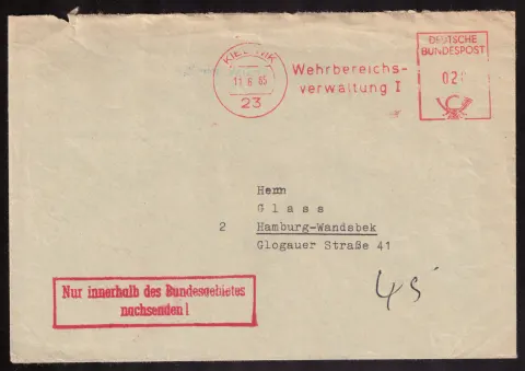 Official cover of Wehrbereichsverwaltung I