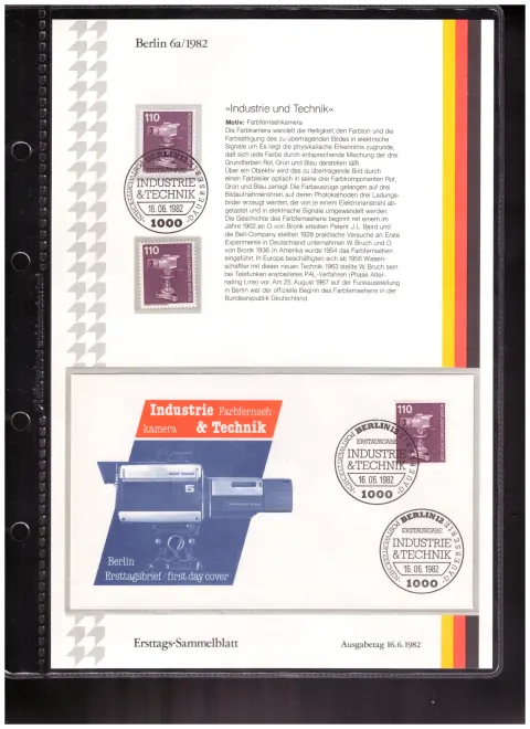Ersttags-Sammelblatt 6a/1982 – Industry and technology