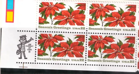 Poinsettia Christmas – Block of 4