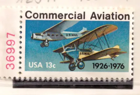 Commercial Aviation with plate-number selvage