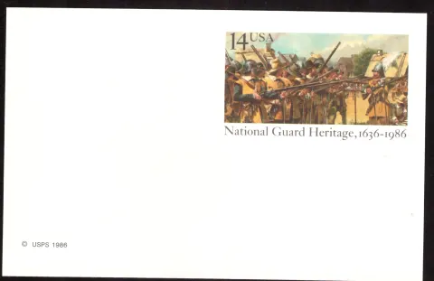 1986 National Guard Heritage postal card