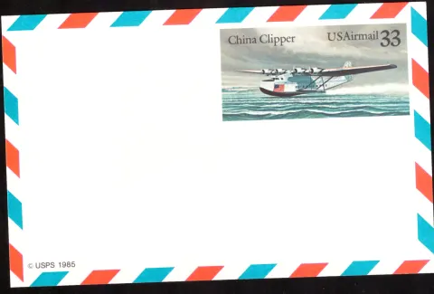 1985 China Clipper airmail postal card