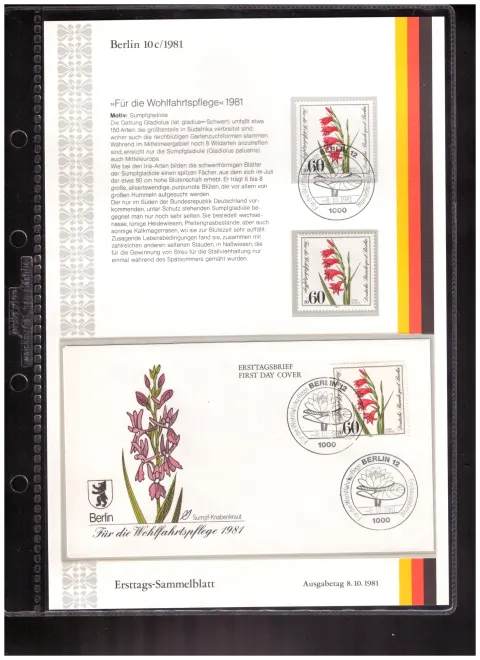 Ersttags-Sammelblatt 10c/1981 – Welfare 1981 – endangered plants