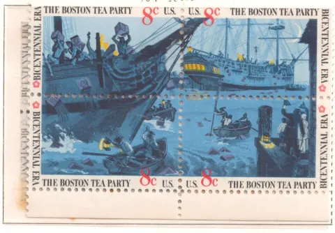 Boston Tea Party – se-tenant corner block of four