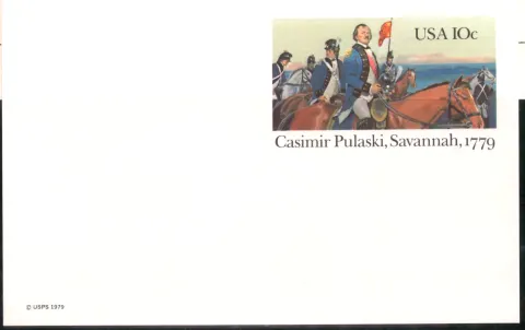 Casimir Pulaski, Savannah, 1779 – unused postal card