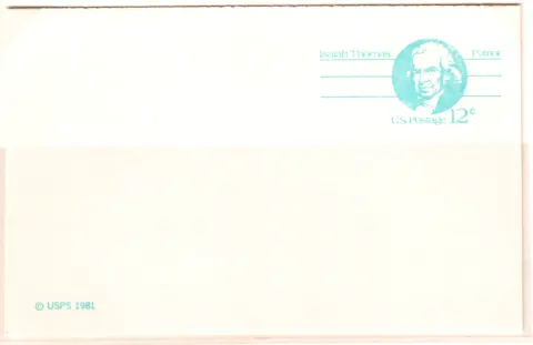 Isaiah Thomas, Patriot – unused postal card (copy 1)