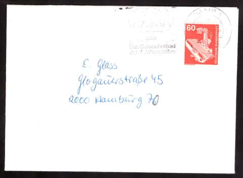 Cover from Damp with 60-pfennig X-ray apparatus stamp