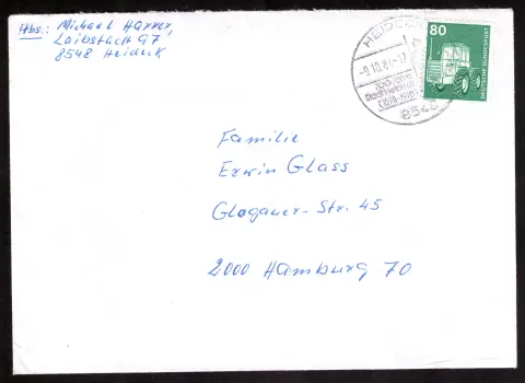 Cover from Heide with 80-pfennig tractor