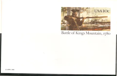 Battle of Kings Mountain, 1780 – unused postal card