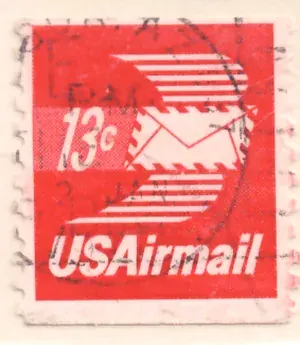 Airmail – 13c Winged Envelope booklet single II