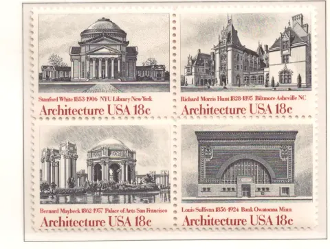 American Architecture block of four