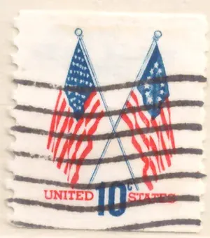 Crossed 50-Star and 13-Star Flags – straight-edge single