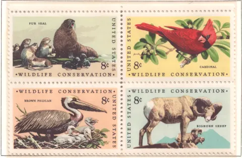 Wildlife Conservation – se-tenant block of four