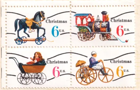 Christmas Toys – se-tenant block of four