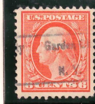 6 Cents – George Washington, red orange, Berlin N.H. precancel