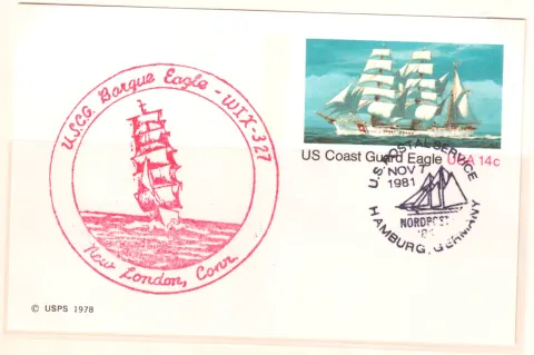 US Coast Guard Cutter Eagle – event-cancelled postal card