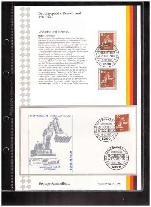 Ersttags-Sammelblatt 14a/1982 – Industry and technology