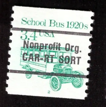 Transportation – 1920s School Bus, nonprofit precancel