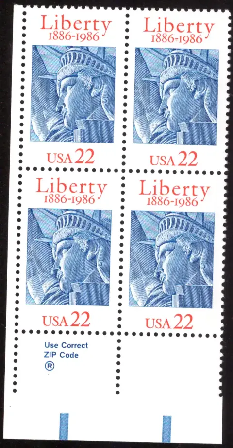 Statue of Liberty Centennial – Block of 4