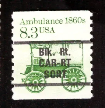 Transportation – 1860s Ambulance, carrier-route precancel