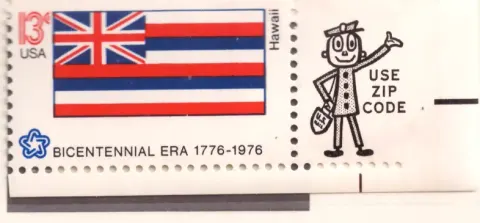 Bicentennial State Flag – Hawaii with Mr. ZIP selvage