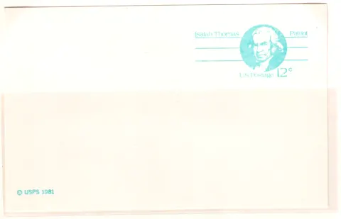 Isaiah Thomas, Patriot – unused postal card (copy 2)