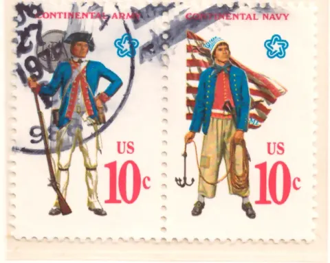 Continental Army and Navy – se-tenant pair
