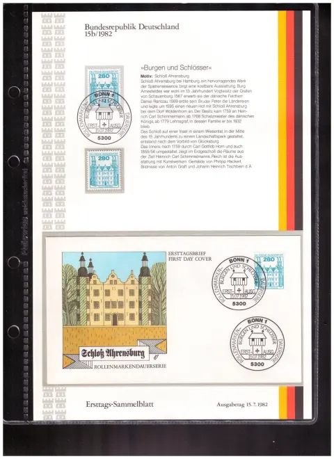 Ersttags-Sammelblatt 15b/1982 – Castles and palaces