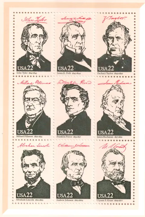 AMERIPEX '86 Presidents II – Souvenir Sheet of 9