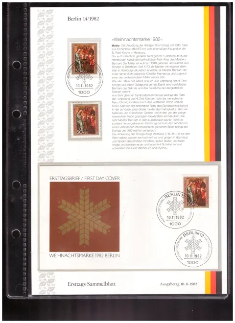 Ersttags-Sammelblatt 14/1982 – Christmas stamp 1982