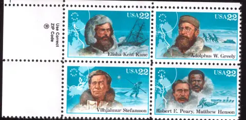 Polar Explorers – Se-tenant Block of 4 with Selvage