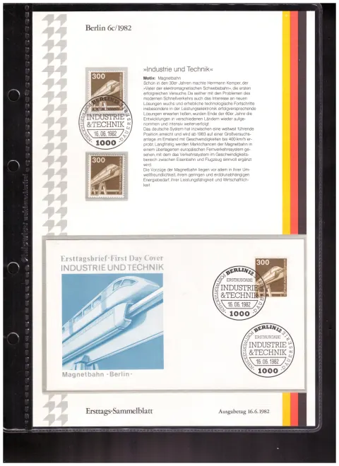 Ersttags-Sammelblatt 6c/1982 – Industry and technology