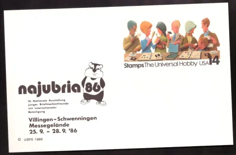 1986 Stamps – The Universal Hobby postal card with Nagubina 86 event printing